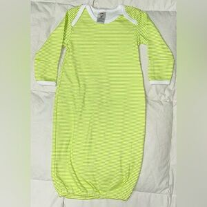Zutano green and white striped infant gown sz 6 months EUC smoke free home